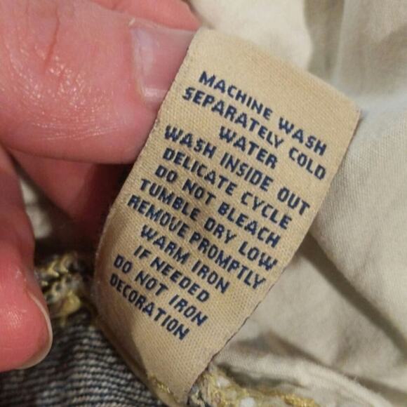 CAbi Floral Patchwork Medium Demin Distressed Boho Straight Leg Y2K Inspo Size 4 - Picture 10 of 11